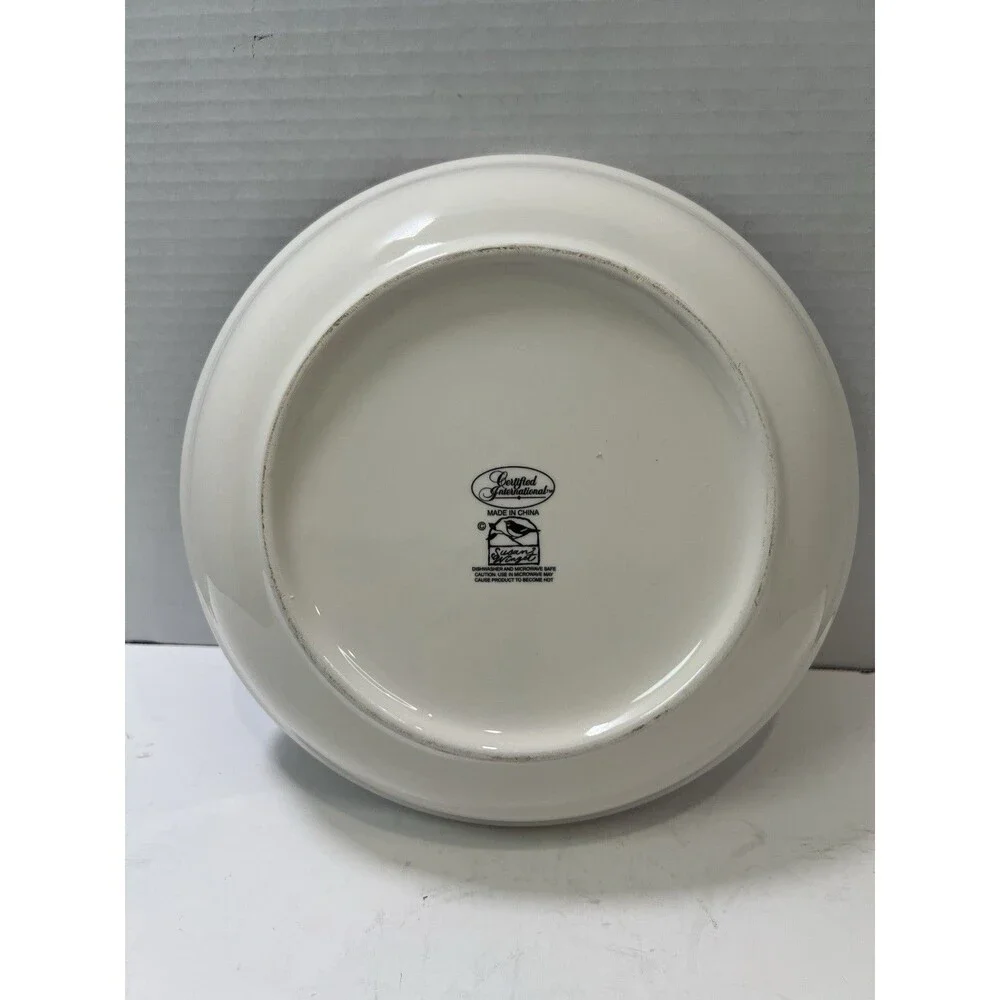 Certified Intl Susan Winget Xmas Blue Background Snowman 9” Pasta Serving Bowl